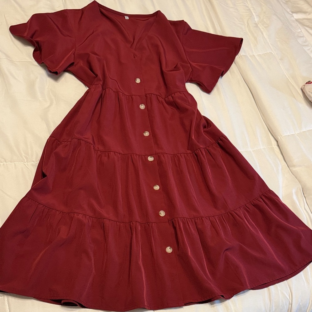 Elegant Burgundy women Dress